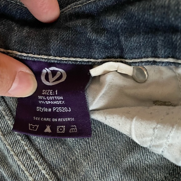 Vigoss Distressed Flare Jeans Juniors Sz 1 - Picture 3 of 5